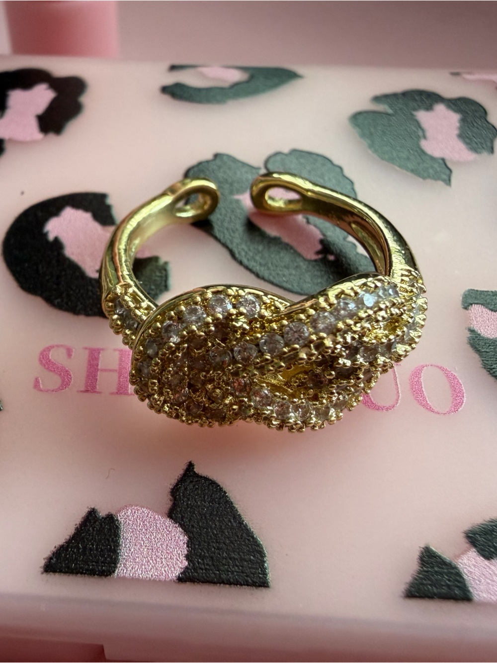 Affordable Fashion Finds Gold Crystal Snake Coil Ring